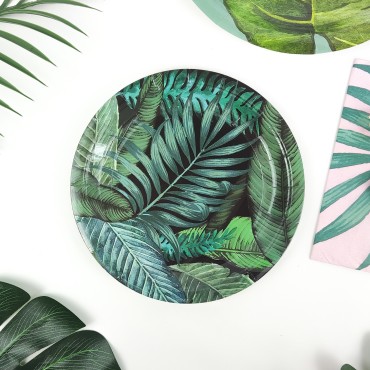 Cross border disposable paper plates, party supplies, gathering plates, birthday cake plates, banana leaf paper plates, plates