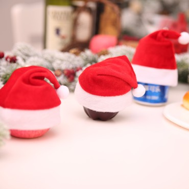 Christmas decorations, Christmas apple hats, mini hats, children's small gift packaging wholesale