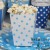 12 popcorn boxes with white background and blue dots  + $0.44 