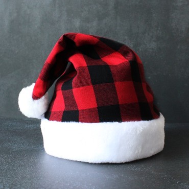 New Christmas supplies, decorative props, holiday decorations, hats, plaid Christmas hats