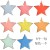 8 Five pointed Star Paper Discs, 8 Color Mixed Packaging with Gold Edge  + $0.07 