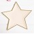 8 five pointed star paper plates with light pink hot gold edges 