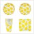 White background lemon four piece set with 8 7-inch 9-inch paper cups and tissues each  + $4.48 