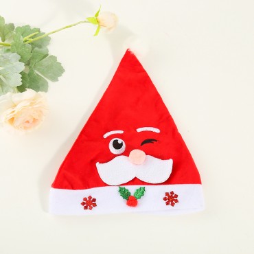 Adult and children's thickened Christmas hats, Santa Claus cartoon hats, parent-child Christmas hats, holiday decoration gifts