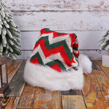 Christmas plush hat Santa Claus hat holiday decoration new knitted yarn Christmas hat