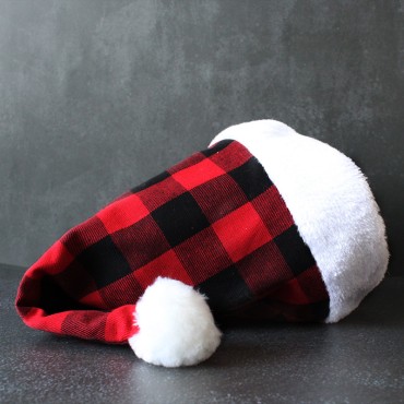 New Christmas supplies, decorative props, holiday decorations, hats, plaid Christmas hats