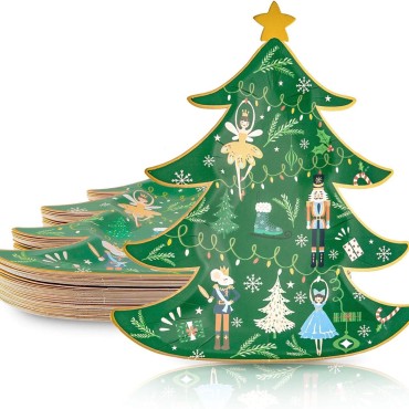 Christmas paper tray, Christmas party decoration, disposable matte film coating, irregular Christmas tree paper tray in stock