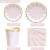 Hot stamping pink striped tableware 