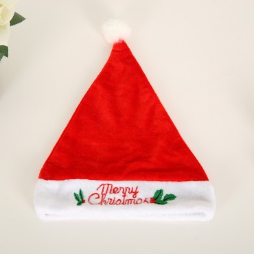 New Golden Velvet Thickened Embroidered Christmas Hat Adult Santa Claus Hat Elk Festival Dressing Gift Wholesale