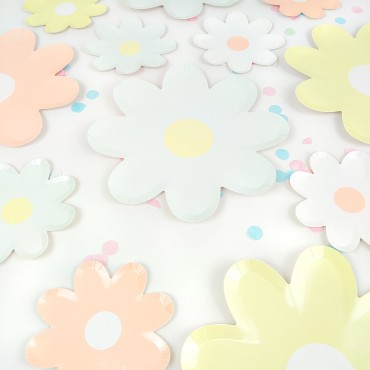 disposable daisy paper plate theme party children's decorations birthday party decoration scene decoration