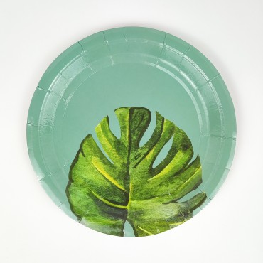 Cross border disposable paper plates, party supplies, gathering plates, birthday cake plates, banana leaf paper plates, plates