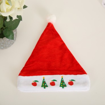 New Golden Velvet Thickened Embroidered Christmas Hat Adult Santa Claus Hat Elk Festival Dressing Gift Wholesale