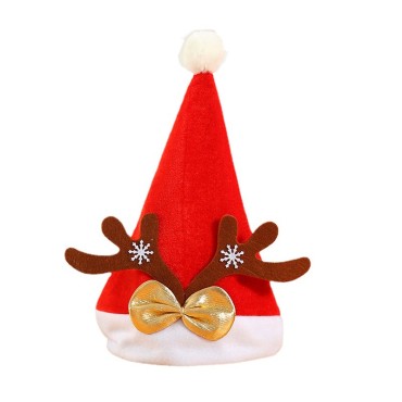 New holiday adult red velvet thickened Christmas hat for children's parties, deer antler hat, Christmas decoration