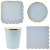 8-person set of four piece hot stamping set (7-inch disc, 9-inch square disc, paper cup, tissue) light blue  + $4.72 