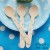 12 wooden spoons with blue dots  + $1.05 