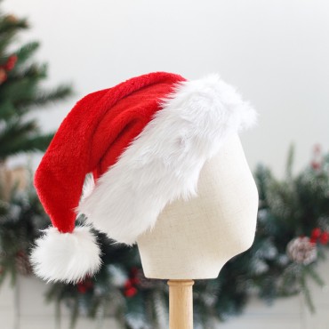 2024 Christmas Hat Thickened Big Ball Hat Santa Claus Haipai Hat Long Plush Christmas Hat