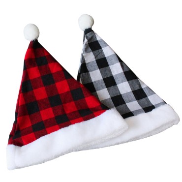 New Christmas supplies, decorative props, holiday decorations, hats, plaid Christmas hats