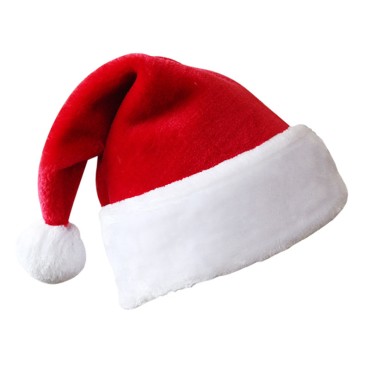 New Christmas Decorative Products Children's Adult Hat Red Black Thickened Plush Hat Christmas Hat