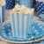 12 popcorn boxes with light blue vertical stripes  + $0.44 