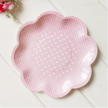 New Pink Flower Petals Paper Plate, Disposable Party, Wedding, Birthday, Party Decoration Supplies, Tableware, and Dishes