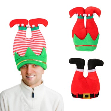 Christmas Creative Elf Pant Leg Hat 2023 Amazon Party Decoration Hat Green Hair Monster Hat Christmas Hat Wholesale