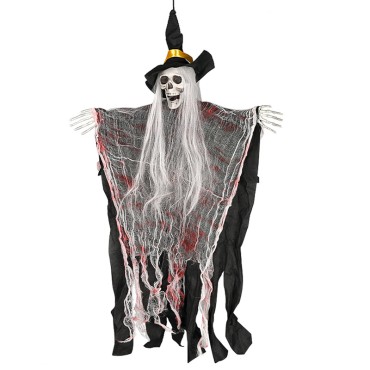 Skeleton Hanging Ghost 4 -piece Halloween Decoration with Hat Skeleton Hanging Ghost House Secret Room Scenario Scenario layout props Wholesale