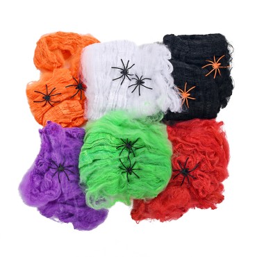 Halloween decorative props spider web spider cotton haunted house scene layout decoration supplies Spider silk wholesale