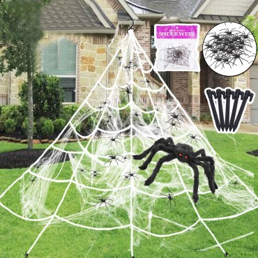 Halloween decoration spider web silk cotton simulation big spider bar scene layout props cross -border hot sales