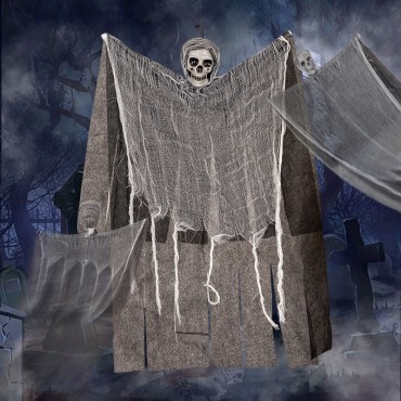 Halloween courtyard decorative skull gauze hanging ghost scene pendant bar bars ghost house secret room scene arrangement props