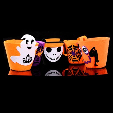 Foreign Trade Halloween Pumpkin Bags Children Pumpkin Barrels Kindergarten Dress Gift Gift Cant Candy Bag Factory wholesale