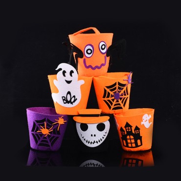 Foreign Trade Halloween Pumpkin Bags Children Pumpkin Barrels Kindergarten Dress Gift Gift Cant Candy Bag Factory wholesale