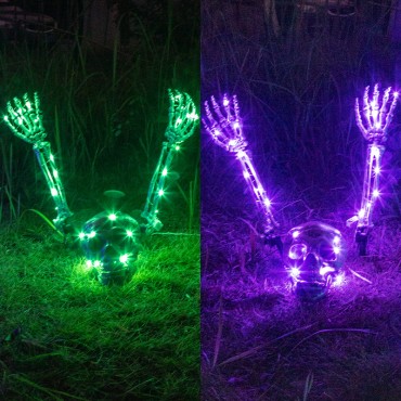 Cross -border Halloween Luminous Deloma with skulls and hand -placed sets of bright light decoration scenes decorative items purple -green