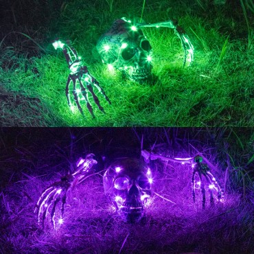 Cross -border Halloween Luminous Deloma with skulls and hand -placed sets of bright light decoration scenes decorative items purple -green