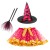 RT107+rose straps witch hat+rose red black broom 