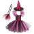 HD221001+rose red witch hat+rose red black broom 