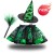 RT23045+green tie witch hat+green and black broom 