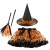 RT098+Orange Sin pumpkin witch hat+orange pumpkin black broom 