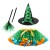 RT105+green tie witch hat+green black broom 