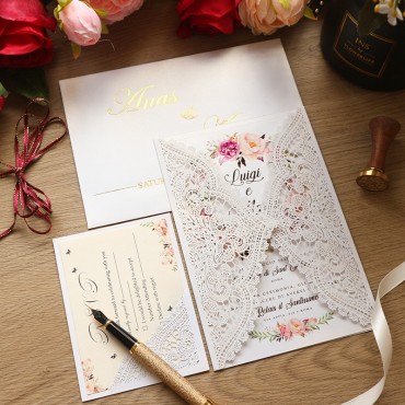 Personalized lace party invitation letter Xiaolin Fengfeng wedding European groom bride wedding invitations invitations