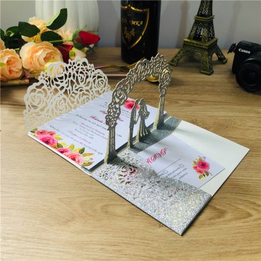 Love Dada Laser Cutting Empering 3D Creative Wedding Party Invitation Letter Wedding Posts Consultation Design