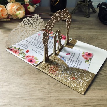 Love Dada Laser Cutting Empering 3D Creative Wedding Party Invitation Letter Wedding Posts Consultation Design